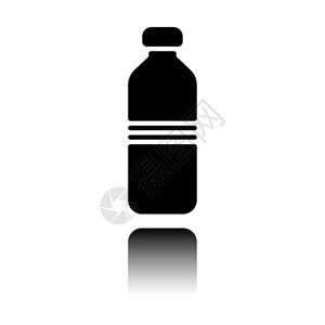 瓶水简单图标黑色图标白底图片