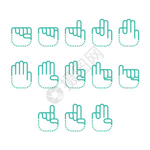 手指计数字图标设置手语概念背景图片