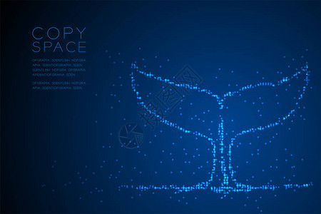 抽象几何圆点像素图案鲸尾形状图片