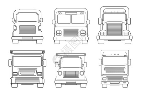 一套卡车轮廓车图片