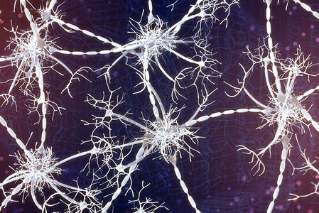 3d数字背景的神经网络图解人工智能概念图片