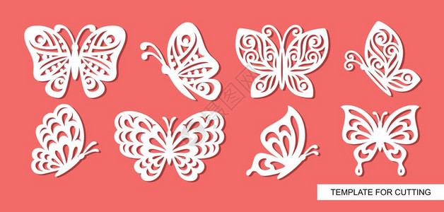 手工镂空素材一套露天工作蝴蝶设计图片