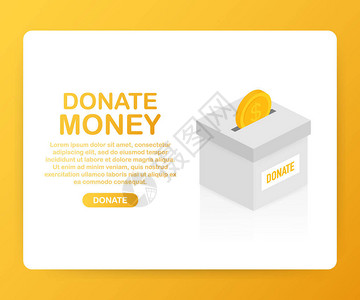慈善捐赠概念用盒式钱捐商业金融图片
