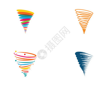 龙卷风标志符号矢量插图设计图片