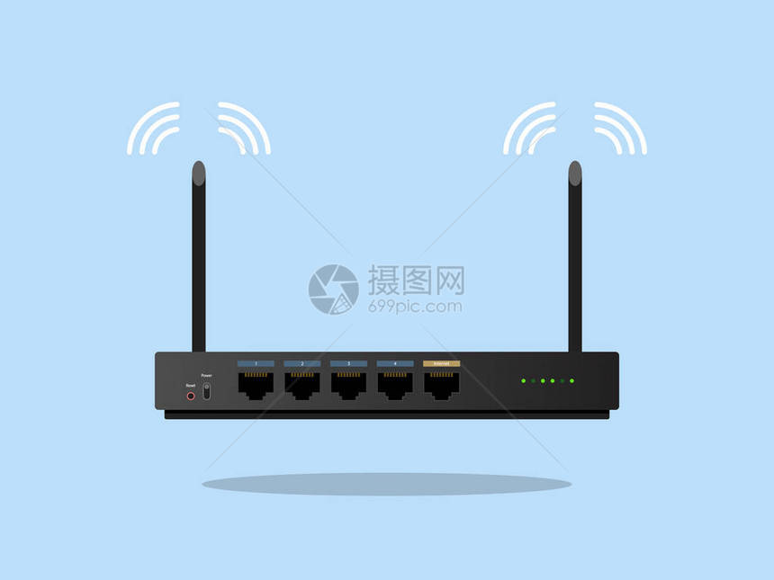 Wifi路由器无线互联网矢图片