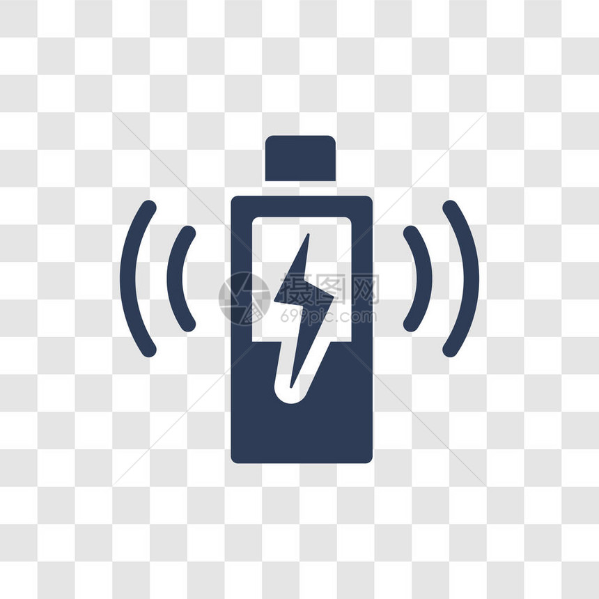 无线充电图标TrindyWireless充电使用人工情报收集中透明背图片