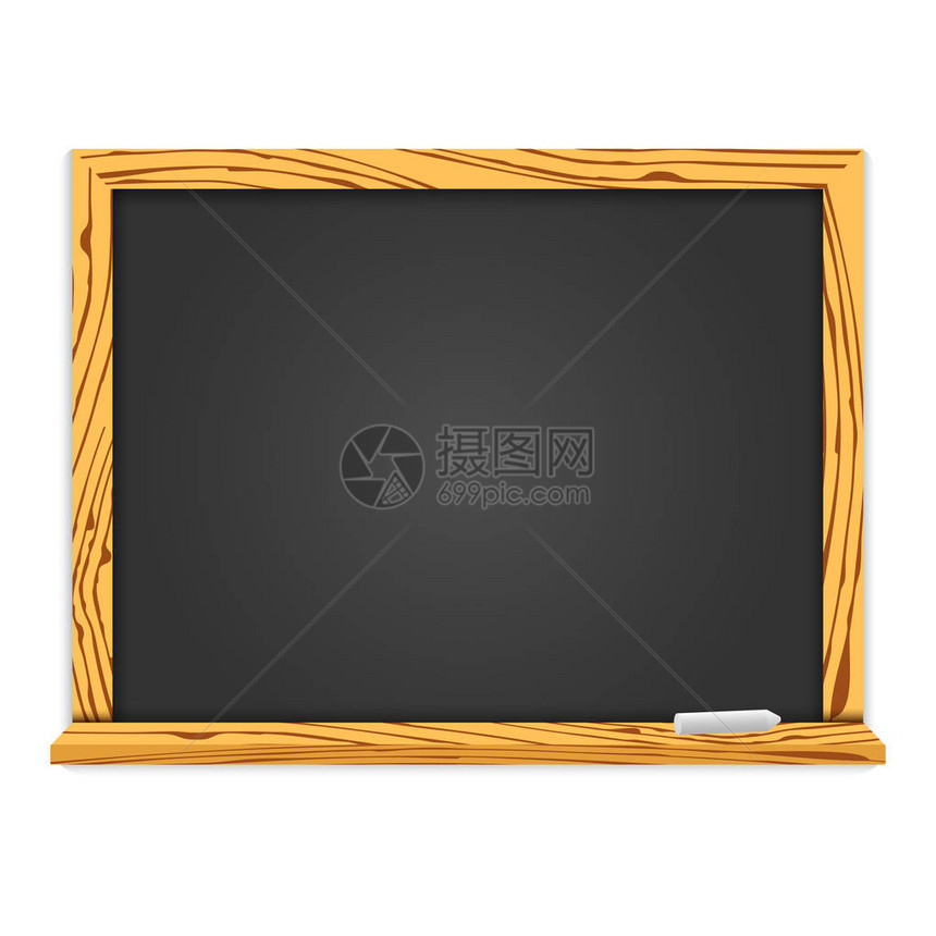 木框中真实的空白黑板学校餐厅设计菜单以阴影隔图片