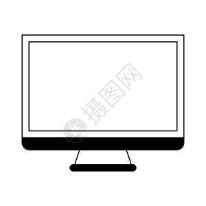 计算机屏幕技术孤立的矢量图解形设图片