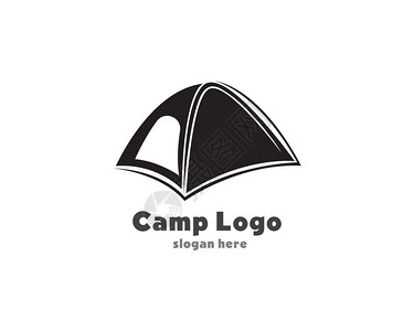 帐篷营地黑色标志图片