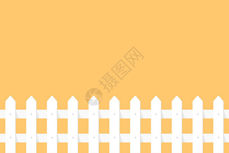 白色花园栅栏橙色背图片