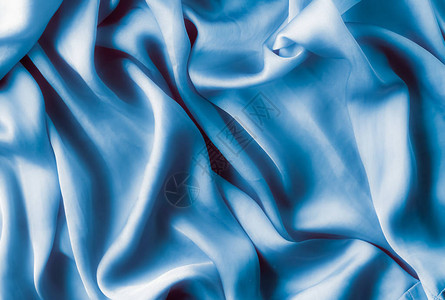 布料卡蓝色柔软丝绸波平板优雅的织布纹理抽象背景和现代插画