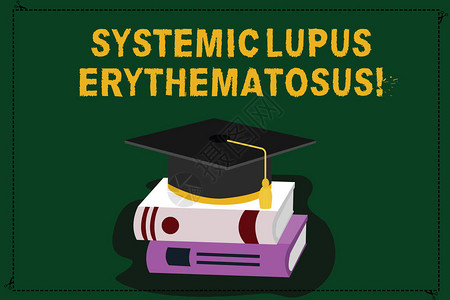 系统性红斑狼疮显示系统LupusErythemotatosus的文本符号人体概念光免疫系统用三维吊章照片攻击健康组织彩色分层帽插画