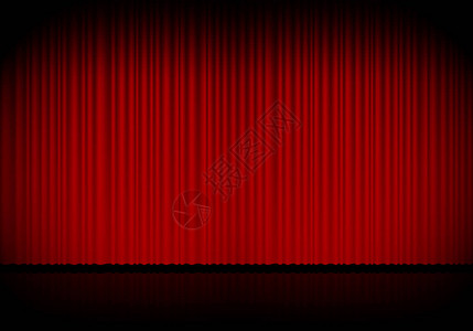 红幕剧电影或戏剧舞台窗帘图片