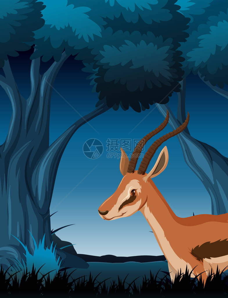 黑暗森林插图中的瞪羚图片