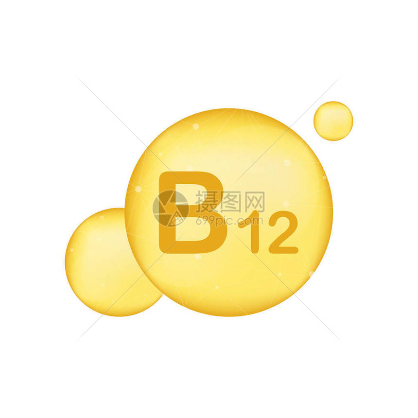 维他命B12金光闪亮图标Accorbic酸图片