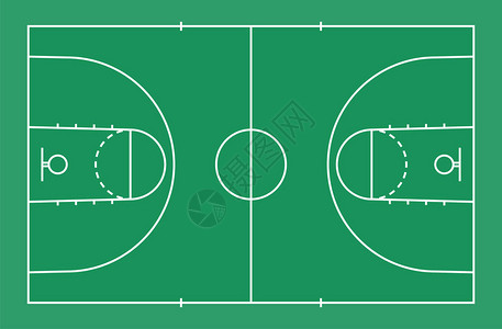 绿色篮球法庭楼层有背景线篮球图片
