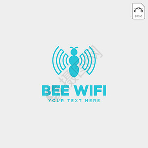 蜜蜂连接通信创意标志模板矢量插图标元背景图片