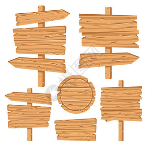 木标志设置木板路标牌盘子箭头棕色木板空白木招牌和图片