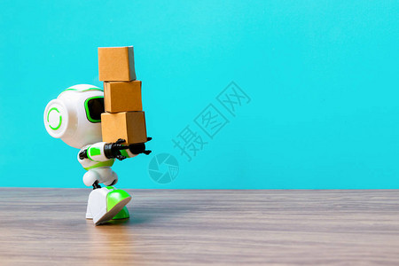 技术机器人在工业中掌握盒子或机器人图片