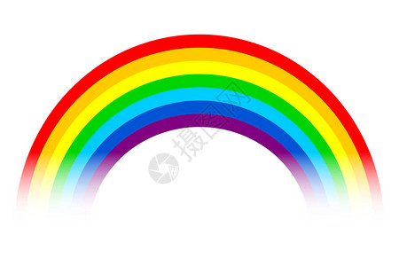 彩虹插图白色背景背景图片