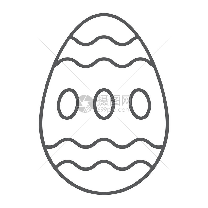 复活节彩蛋细线图标图片