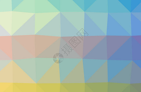 抽象蓝色绿色和黄色水平低聚背景的插图美丽的多边形设计模式对图片