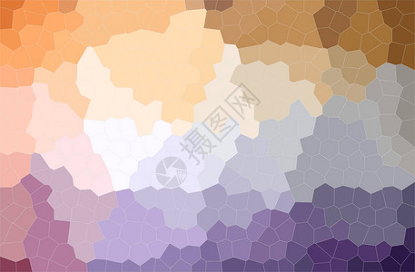 橙色紫色小六边形背景的抽象插图背景图片