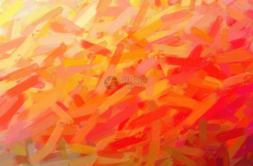 大画笔背景橙色油画的抽象插图图片