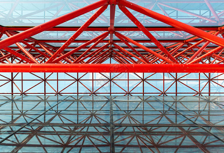 办公大楼的城市抽象的红色钢铁图片
