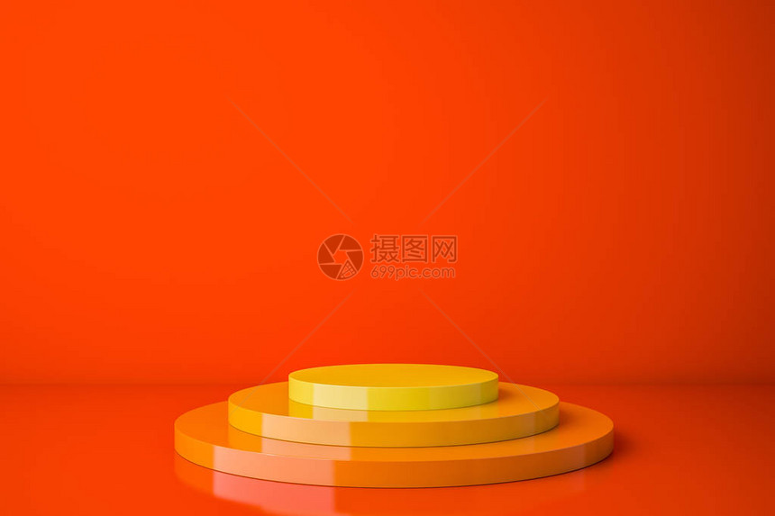 橙色和黄色产品展览平台图片