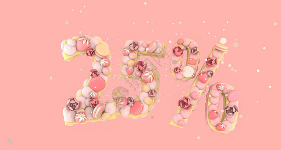 3d插图粉红色背景的装饰蛋图片