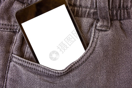 设计经营理念空副本空间现代抽象背景手机牛仔裤口袋白屏图片