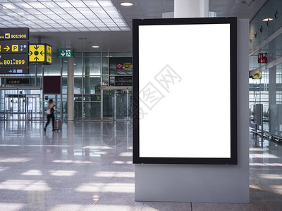 模拟横幅媒体室内机场标牌信息背景图片