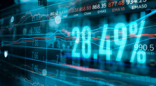 金融股市数字和外汇交易图表商业和股市数据技术抽象彩色背景的图片