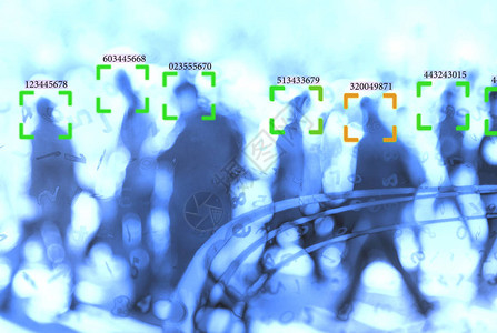 人脸识别技术概念图大数据与城市人群安全图片