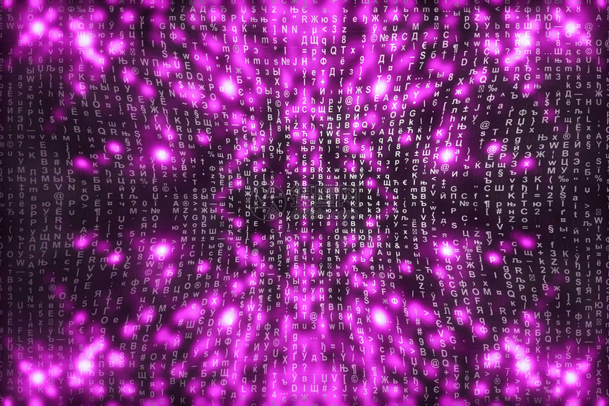 粉红色矩阵数字背景抽象的网络空间概念人物倒地来自符号流的矩阵虚拟现实设计复杂的算法数据黑客粉红图片