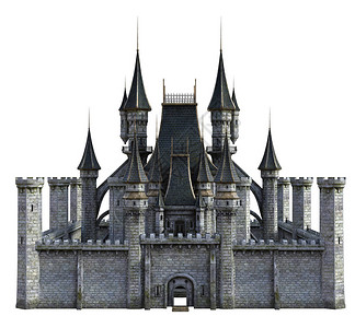 童话里灰姑娘3D白色背景的仙子城堡设计图片