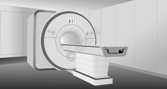 捷运在诊所进行CT扫描MRI扫描机或磁共振插画