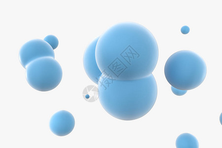 蓝色球体和分子模型图片