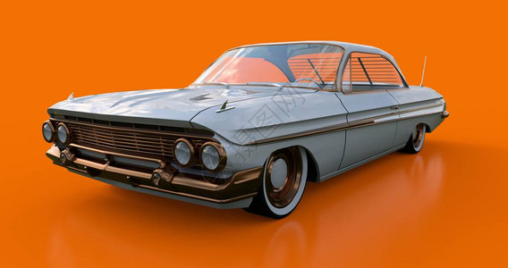 将旧美国汽车置于良好状态3d渲染背景图片