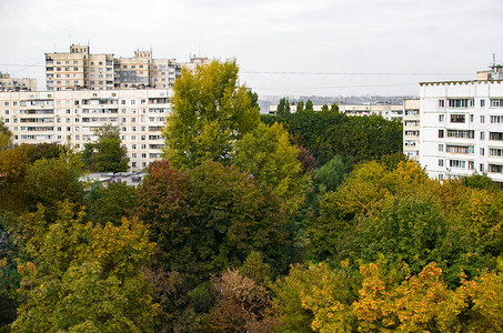 哈科夫与秋天城市的照片插图插画