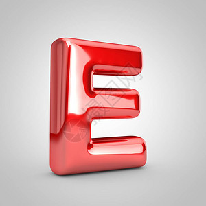红色金属气球字母E图片