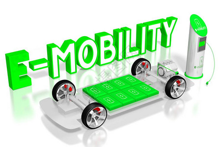 移动性电子移动概念电动汽车和充电插画