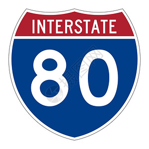 80号州际公路标背景图片