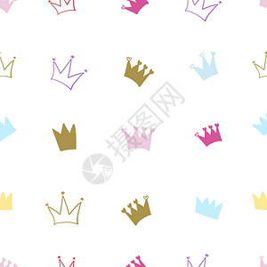 手工画出彩色的皇冠图片