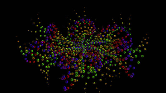 银幕上散布着不同颜色的抽象小圆圈图片