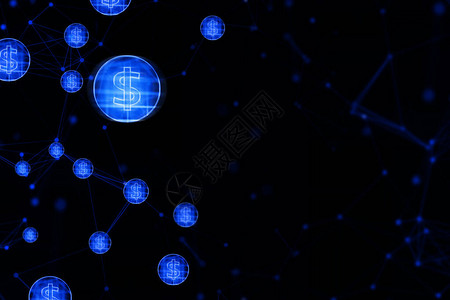商业货币交易网络社交在线互联网和加密货币背景3D插图渲染来自黑客的安全数据服务器人工智背景图片