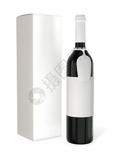 赤灵芝酒瓶样机与孤立的白色背景上的空白设计图片