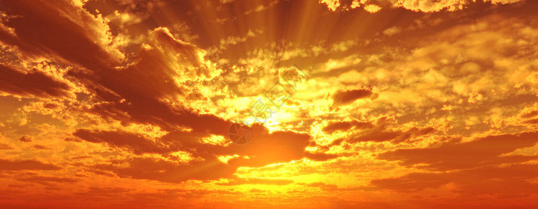 日落日出有云光线和其他大气效图片