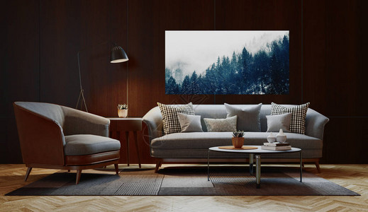 豪华现代客厅现代沙发背景图片